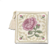 Textile Heritage Damask Rose Needle Case Cross Stitch Kit