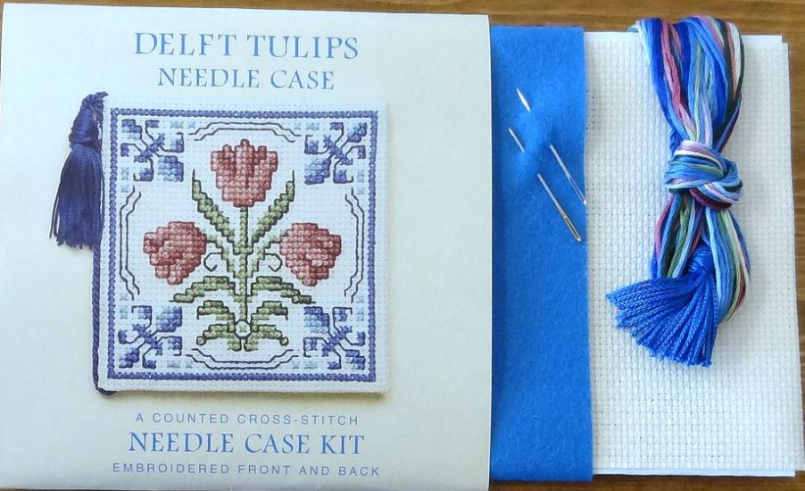 Textile Heritage Delft Tulips Needle Case Cross Stitch Kit