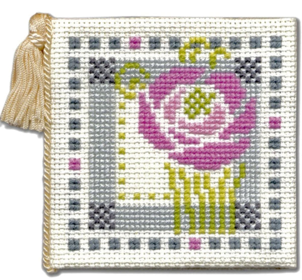 Textile Heritage Mackintosh Rose Needle Case Cross Stitch Kit