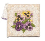 Textile Heritage Victorian Pansies Needle Case Cross Stitch Kit