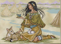 Joan Elliott Native American Maiden Cross Stitch Pattern