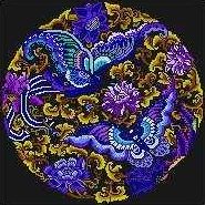 Landmark Tapestries & Charts Golden Blue Butterfly Cross Stitch Pattern