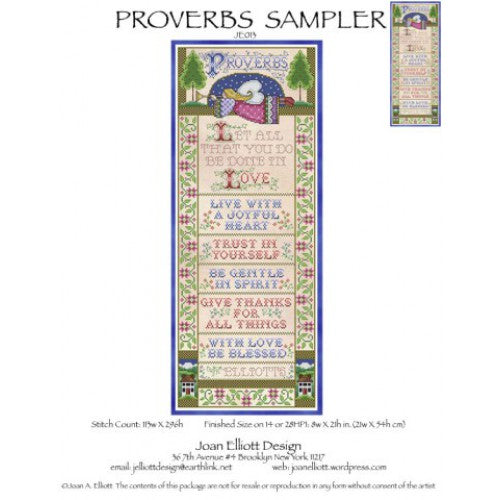 Joan Elliott Proverbs Sampler Cross Stitch Pattern