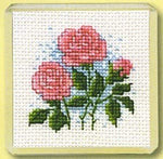 Textile Heritage Roses Refrigerator Magnet Cross Stitch Kit