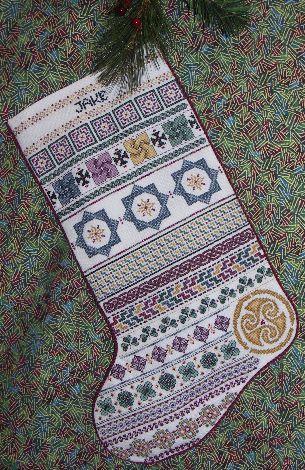 Rosewood Manor Celtic Stocking Cross Stitch Pattern