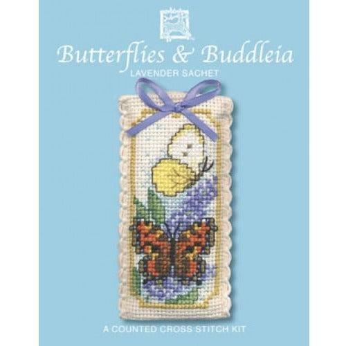 Textile Heritage Butterflies & Buddleia Lavender Sachet Cross Stitch Kit