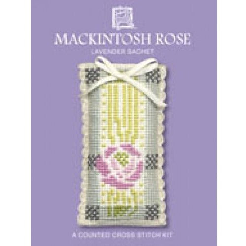 Textile Heritage Mackintosh Rose Lavender Sachet Cross Stitch Kit