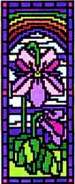 Landmark Tapestries & Charts Stained Glass Miniature Violet Cross Stitch Pattern