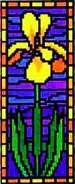 Landmark Tapestries & Charts Stained Glass Miniature Flag Iris Cross Stitch Pattern