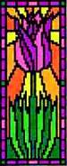 Landmark Tapestries & Charts Stained Glass Miniature Tulip Cross Stitch Pattern