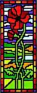 Landmark Tapestries & Charts Stained Glass Miniature Poppy Cross Stitch Pattern