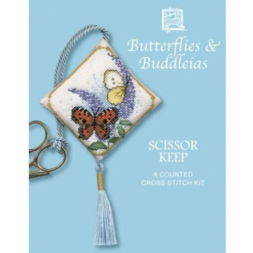 Textile Heritage Butterflies & Buddleia Scissor Keep Cross Stitch Kit