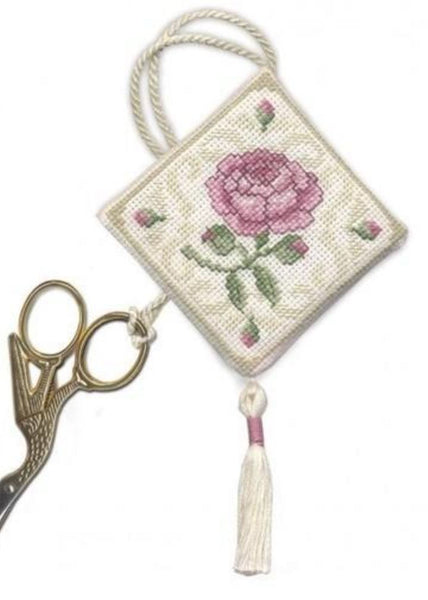 Textile Heritage Damask Rose Scissor Keep Cross Stitch Kit