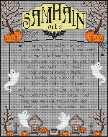 Artists Alley Samhain: Wheel of the Year Cross Stitch Pattern