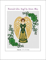 Artists Alley Shamrock Celtic Angel Cross Stitch Pattern