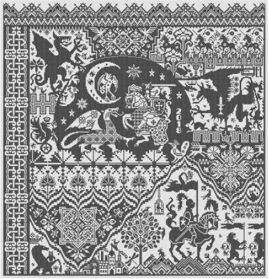 Long Dog Samplers The Templar Prophecy Cross Stitch Pattern