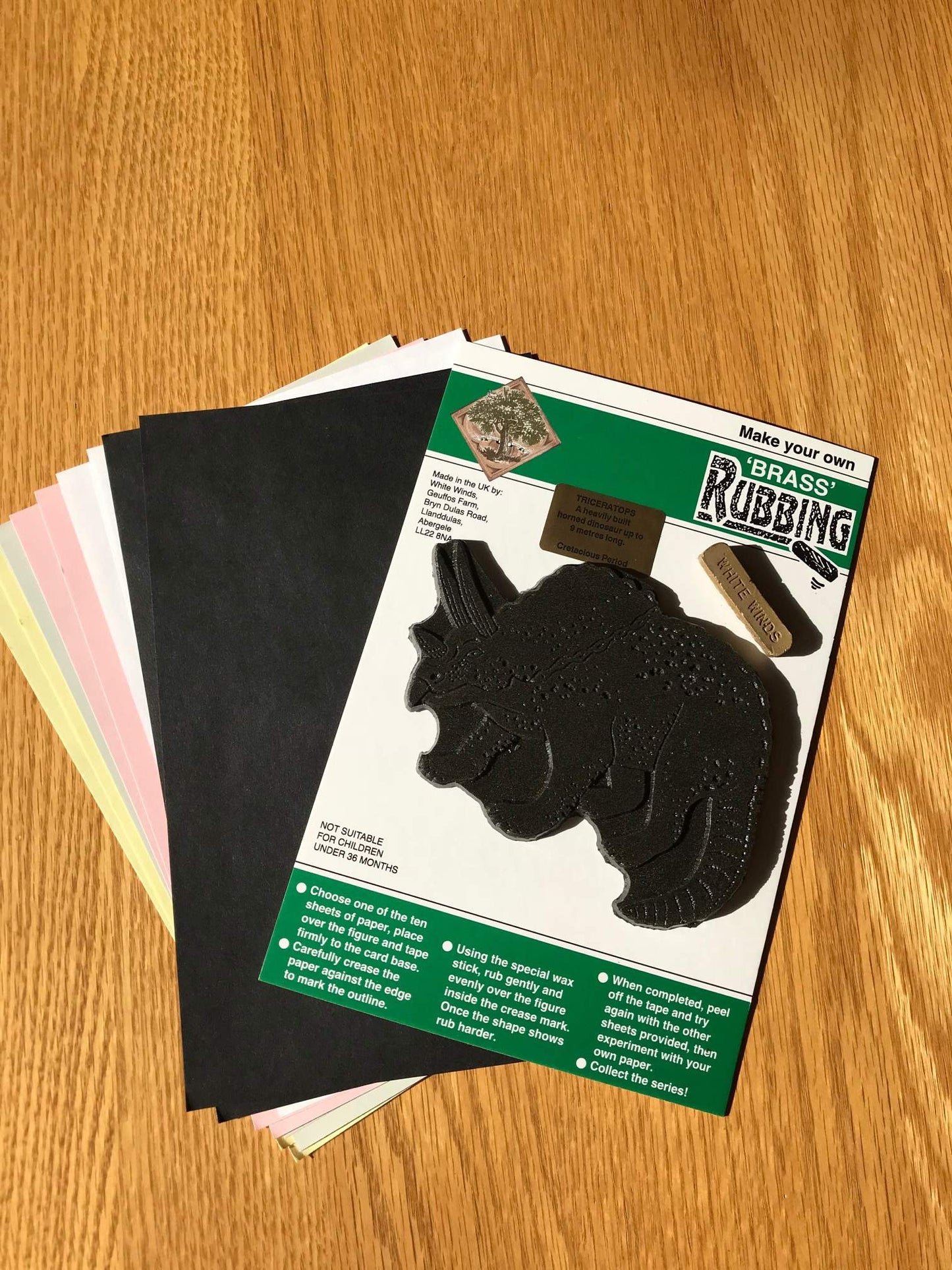 Example Contents Brass Rubbing Kit