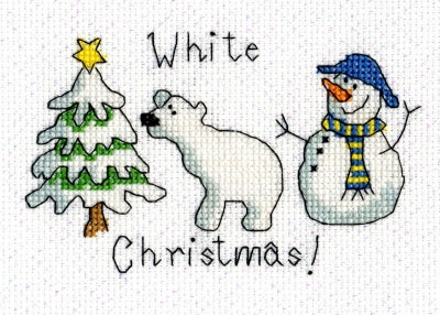 Bothy Threads Christmas Card - White Christmas Cross Stitch Kit