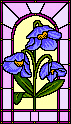 Landmark Tapestries & Charts Blue Poppy Window Cross Stitch Pattern