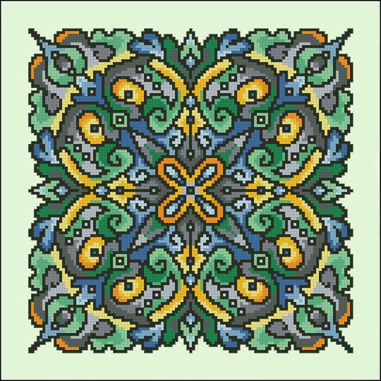Ink Circles Caladium RYO Cross Stitch Pattern
