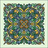 Ink Circles Caladium RYO Cross Stitch Pattern