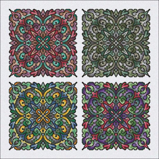 Ink Circles Caladium RYO Cross Stitch Pattern