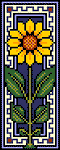Landmark Tapestries & Charts Floral Miniature Sunflower Cross Stitch Pattern