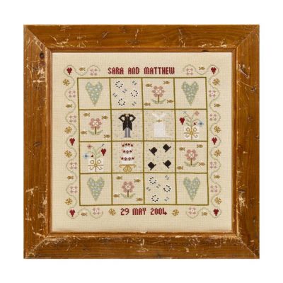 Four Hearts Wedding Sampler Cross Stitch Pattern