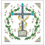Vickery Collection Holly Wreath Cross - Cross Stitch Pattern