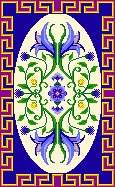Landmark Tapestries & Charts Blue Lily Kneeler Cross Stitch Pattern